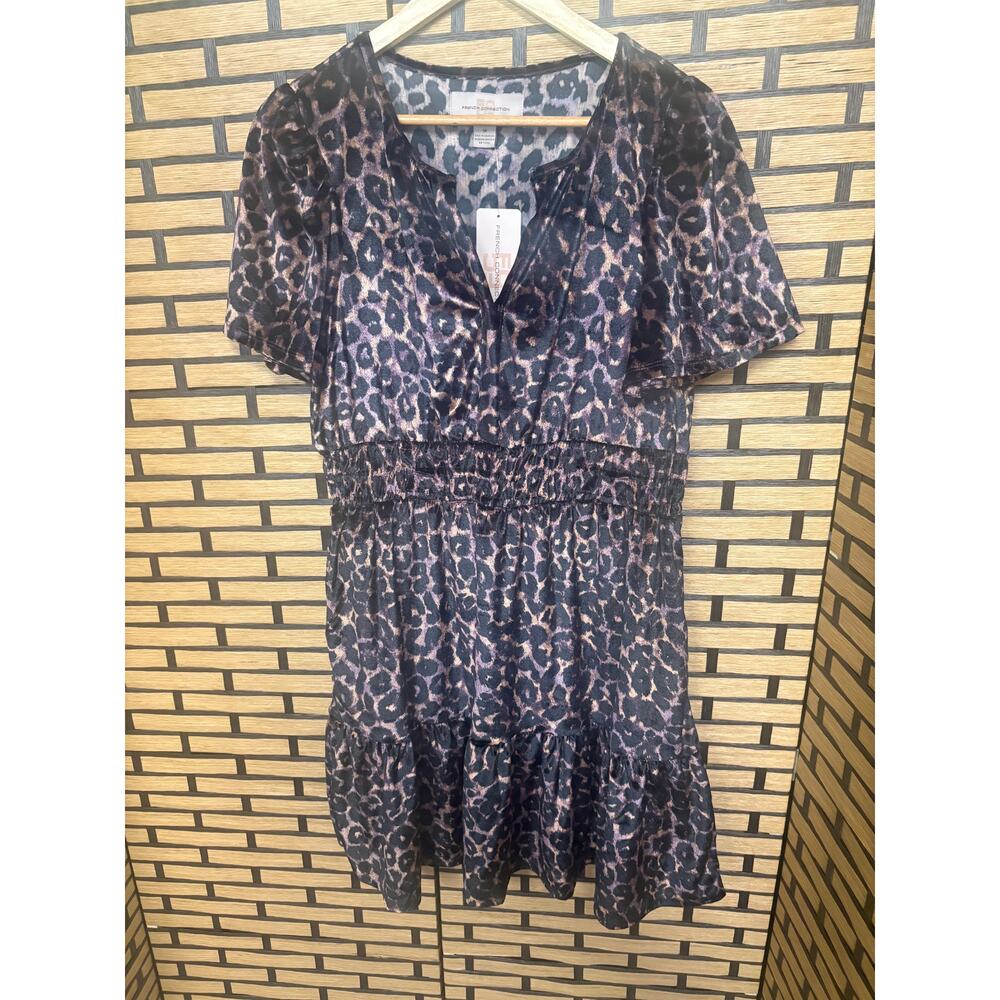 French Connection‎ Animal Print Velour Dress SIze Medium